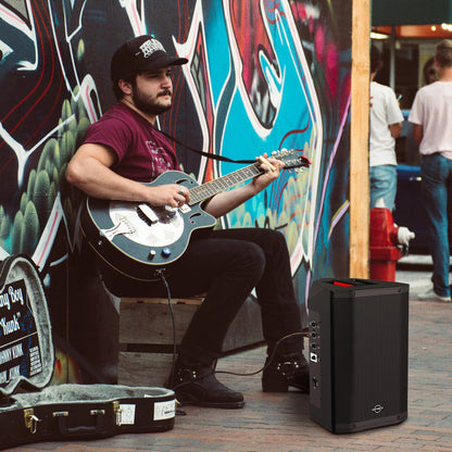 LOTAWAY YATA-08 400W 3-Ways Battery Powered Portable PA System - 8" Bluetooth Active Speaker with Professional-Grade Mixer