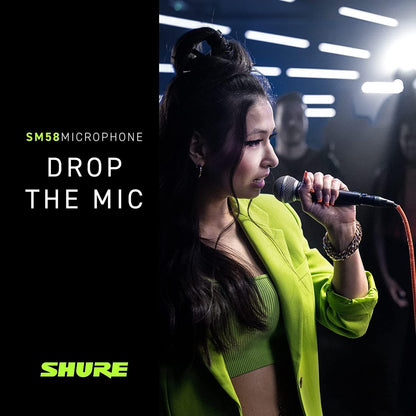 Shure SM58 Professional XLR Dynamic Vocal Microphone – Cardioid Mic for Live Performance, Studio Recording, Podcasting & Broadcasting, Black & Silver
