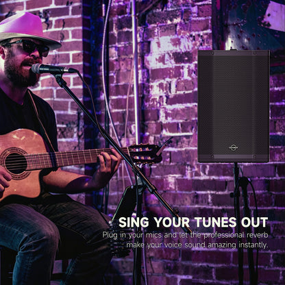 LOTAWAY YATA-08 400W 3-Ways Battery Powered Portable PA System - 8" Bluetooth Active Speaker with Professional-Grade Mixer