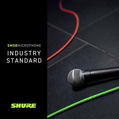 Shure SM58 Professional XLR Dynamic Vocal Microphone – Cardioid Mic for Live Performance, Studio Recording, Podcasting & Broadcasting, Black & Silver