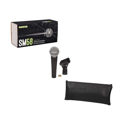 Shure SM58 Professional XLR Dynamic Vocal Microphone – Cardioid Mic for Live Performance, Studio Recording, Podcasting & Broadcasting, Black & Silver