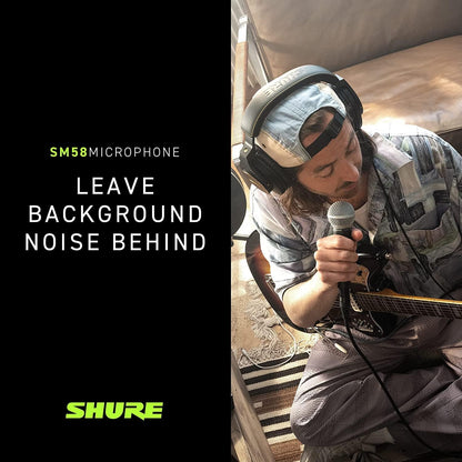 Shure SM58 Professional XLR Dynamic Vocal Microphone – Cardioid Mic for Live Performance, Studio Recording, Podcasting & Broadcasting, Black & Silver