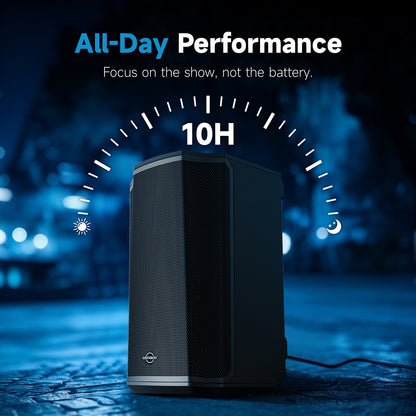 LOTAWAY Y1X-120 MAX 380W Battery Powered Portable PA System - 8" Bluetooth Active Speaker for Outdoor Events, Parties, Gigs with Shoulder Strap Bag