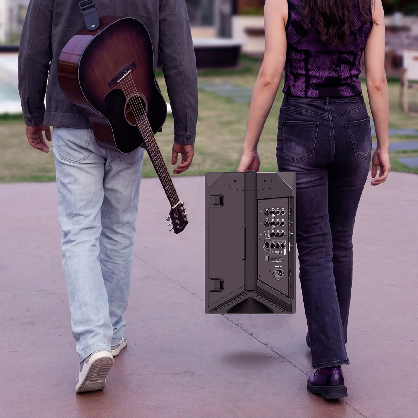 LOTAWAY YATA-08 400W 3-Ways Battery Powered Portable PA System - 8" Bluetooth Active Speaker with Professional-Grade Mixer