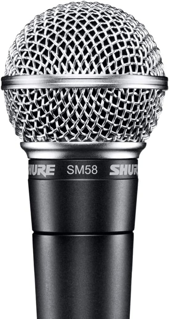 Shure SM58 Professional XLR Dynamic Vocal Microphone – Cardioid Mic for Live Performance, Studio Recording, Podcasting & Broadcasting, Black & Silver