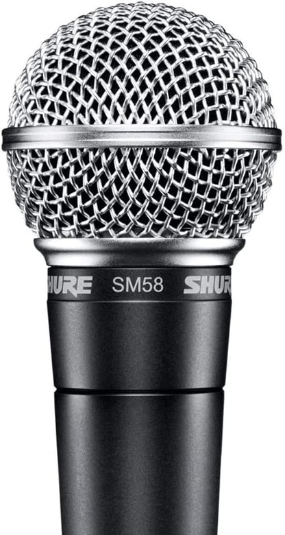 Shure SM58 Professional XLR Dynamic Vocal Microphone – Cardioid Mic for Live Performance, Studio Recording, Podcasting & Broadcasting, Black & Silver