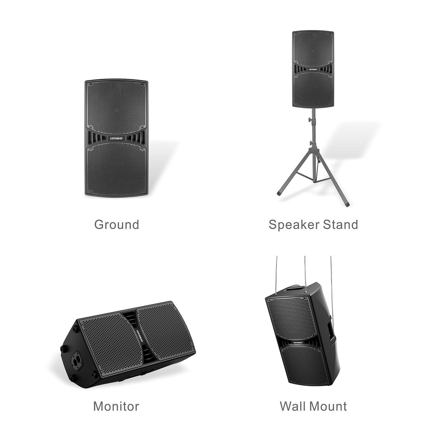 Professional PA System Libra-12 Dual 12" Quasi 3 ways Active Full Range Speaker with Bluetooth | LOTAWAY