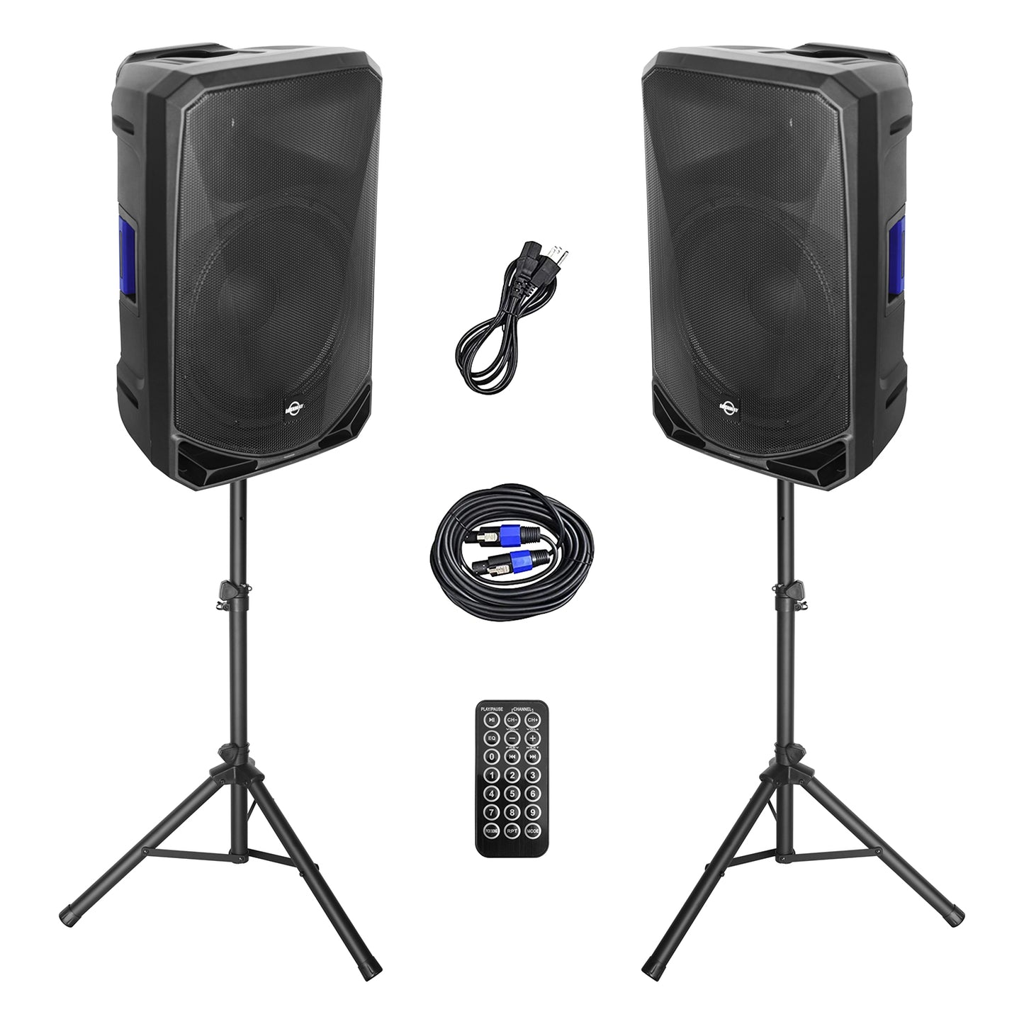 15inch Powered PA Speaker System Combo Party Set 1200W PM-15 Bluetooth Speakers | LOTAWAY