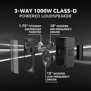 15inch 3-Ways Professional Powered Speaker PCH-15 2000W Sound System with Bluetooth | LOTAWAY