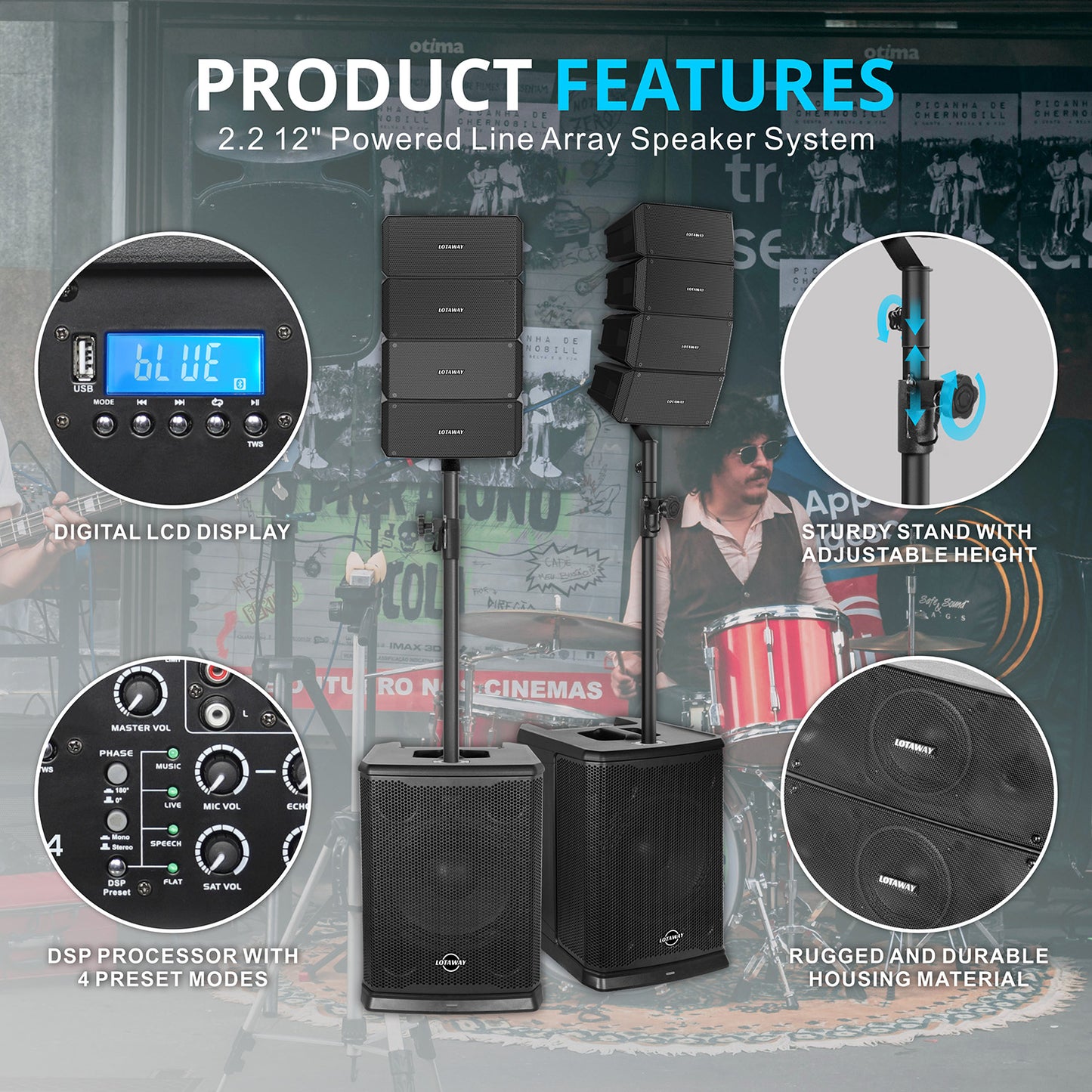 GWS-044 | 3600W Line Array Speaker System