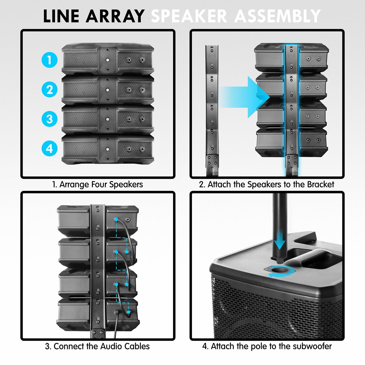 GWS-044 | 3600W Line Array Speaker System