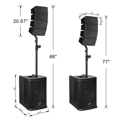 GWS-044 | 3600W Line Array Speaker System