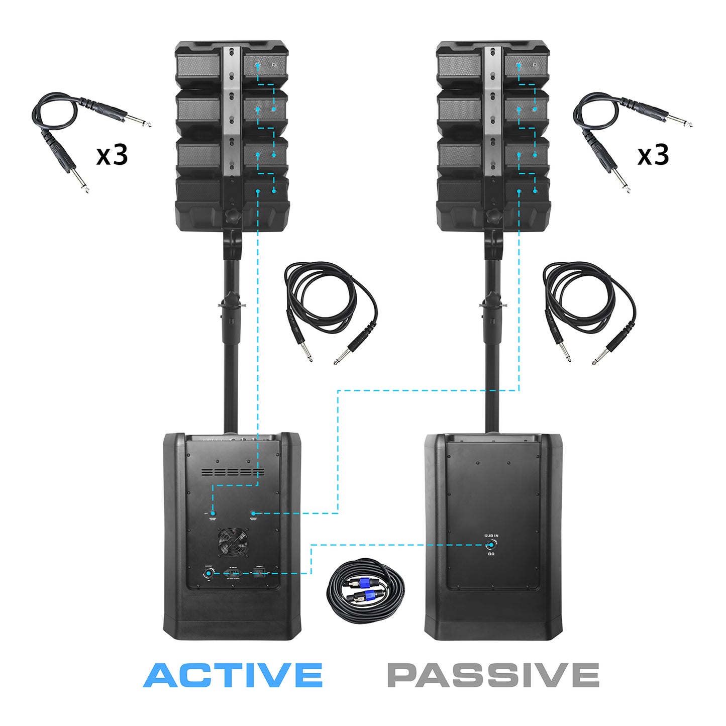 GWS-044 | 3600W Line Array Speaker System